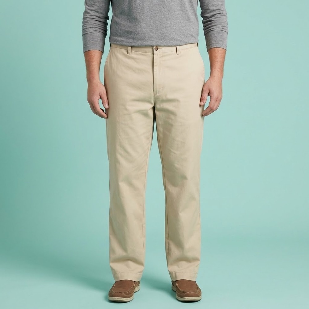 Caribbean Joe Mens Dress Pants Chinos 38/32 Beige Poly Rayon EUC